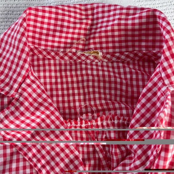 Vintage Red And White Gingham Shirtwaist Dress Women's Small Waist Tie - Picture 7 of 9